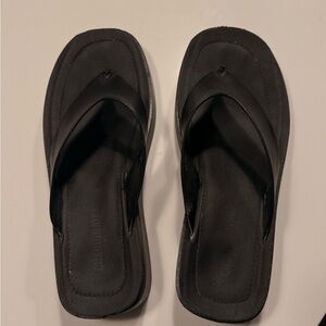 Black Platform Thong Sandals